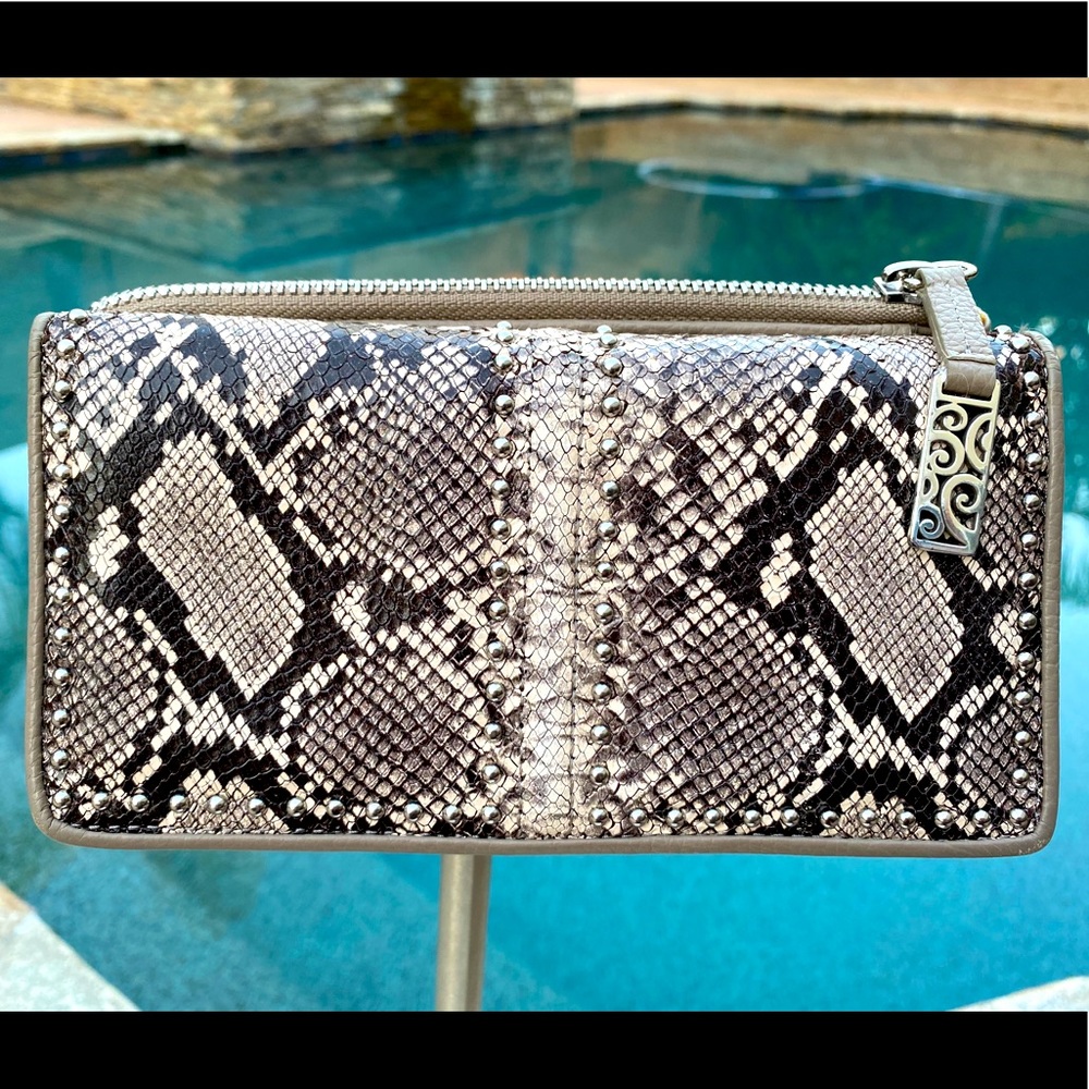 Brighton Pretty Tough Snake Leather Studded Wallet